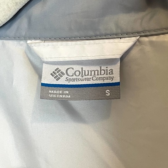 Columbia Windbreaker Jacket | Water Resistant | Retro Look | White Gray | Small - Picture 4 of 5